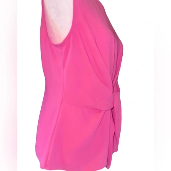 Talbots Bright Pink Sleeveless Blouse w/Tie Front - Picture 7 of 9
